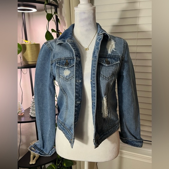 Highway Jeans Distressed Denim Jacket - Picture 1 of 5